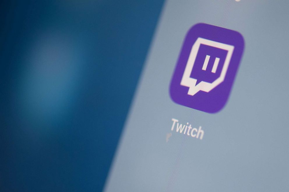 PHOTO: This illustration picture taken on July 24, 2019 in Paris shows the US live streaming video platform Twitch logo application on the screen of a tablet. 