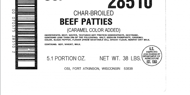 The label of the recalled product.