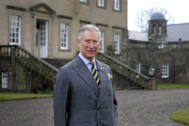 Prince Charles in front of Dumfries House