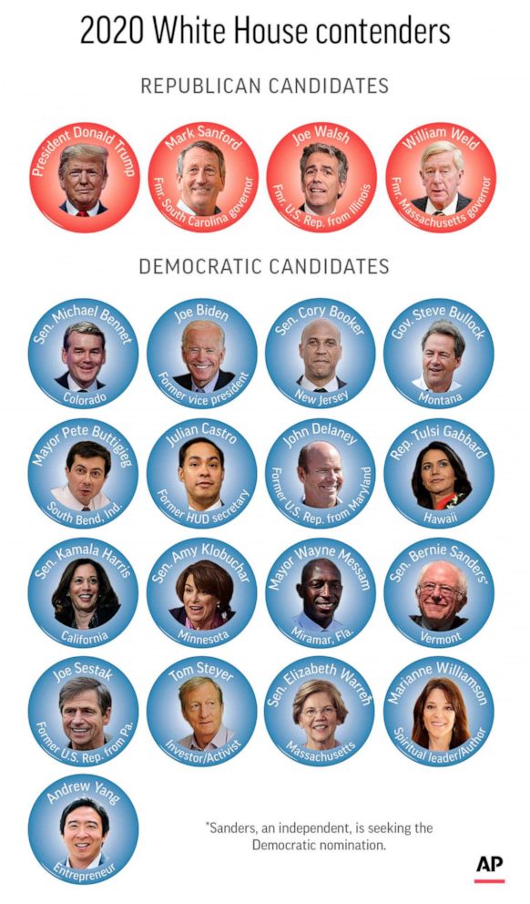 PHOTO: Candidates still in the race for president in 2020.