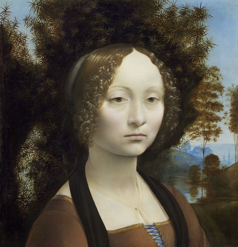 Leonardo da Vinci, 'Ginevra de Benci,' ca. 1474-78, oil on panel