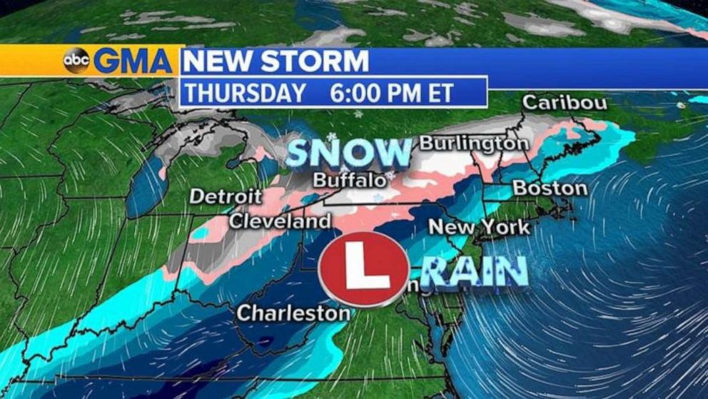 PHOTO: Most major cities along I-95 corridor will be warm enough for just rain and will manage to avoid snow.