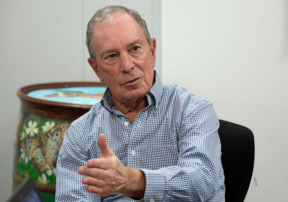 PHOTO: Former New York City Mayor Michael Bloomberg answers a question during an interview with The Associated Press in Orlando, Fla., Feb. 8, 2019.