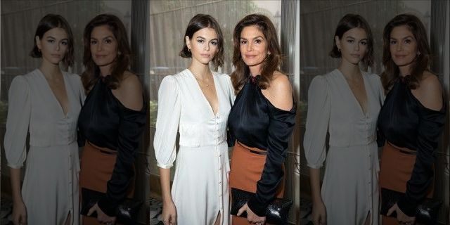 Kaia Gerber, left, with mom Cindy Crawford.