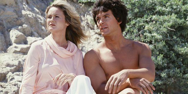 Belinda Montgomery as Dr. Elizabeth Merrill, Patrick Duffy as Mark Harris in "Man from Atlantis."