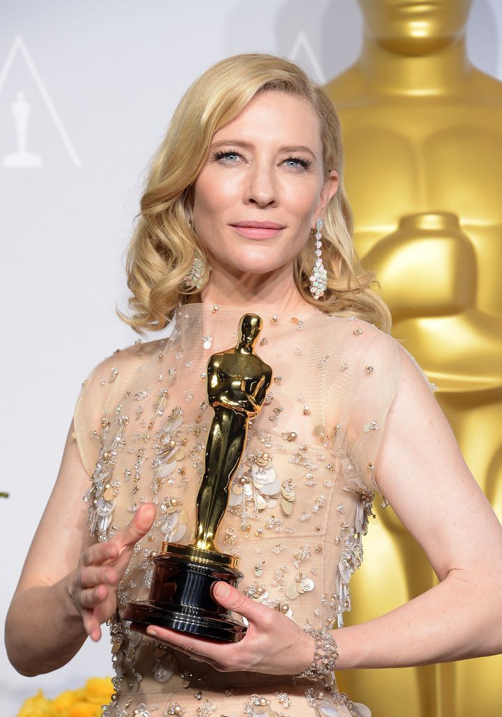Cate Blanchett after she won the Best Actress Oscar for her turn in Allen's "Blue Jasmine" in 2014.