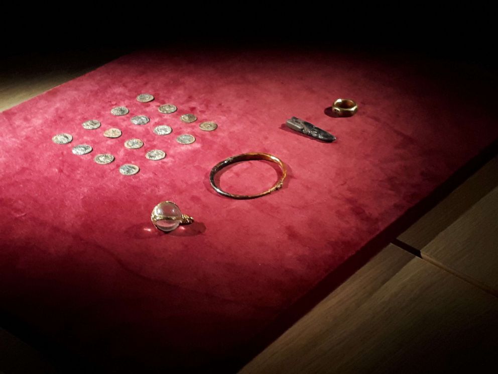 PHOTO:The missing hoard included Anglo-Saxon coins, jewelry and silver ingots is seen here in this undated file photo.