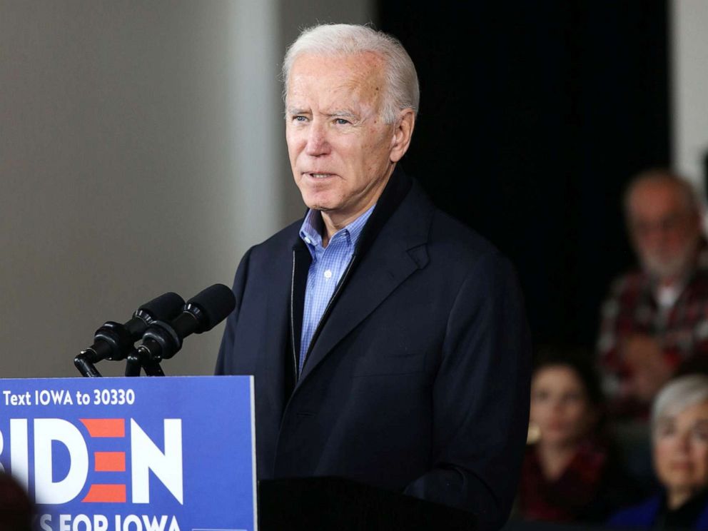 PHOTO: Democratic presidential candidate Joe Biden holds a community event in Des Moines, Iowa, Nov. 23, 2019. 
