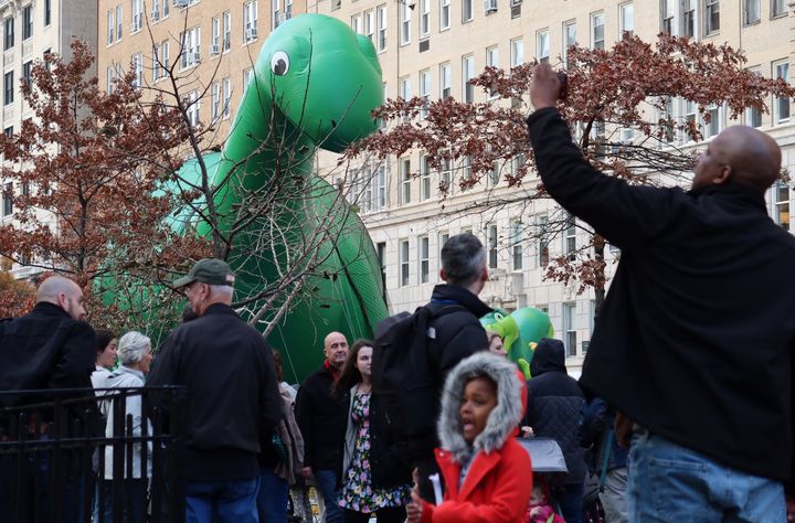 Sinclair Oil's Dino balloon was part of the parade.
