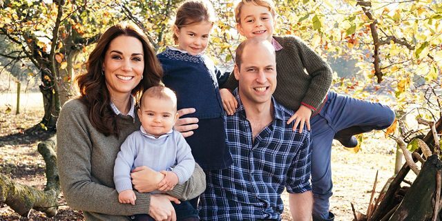 Britain's Prince William and Kate, Duchess of Cambridge with their children Prince George, right, Princess Charlotte, center, and Prince Louis.