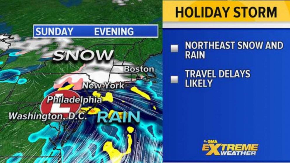 PHOTO: Some northeastern cities and suburbs, from New York City to Boston, could see wintry weather Sunday into Monday.