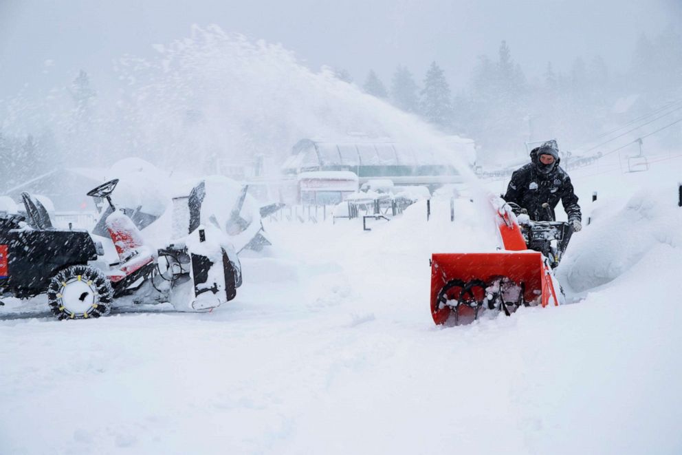 PHOTO: This photo provided by Big Bear Mountain Resort shows a fresh snow fall at Big Bear Mountain Resort in Big Bear Lake, Calif., Friday, Nov. 29, 2019.