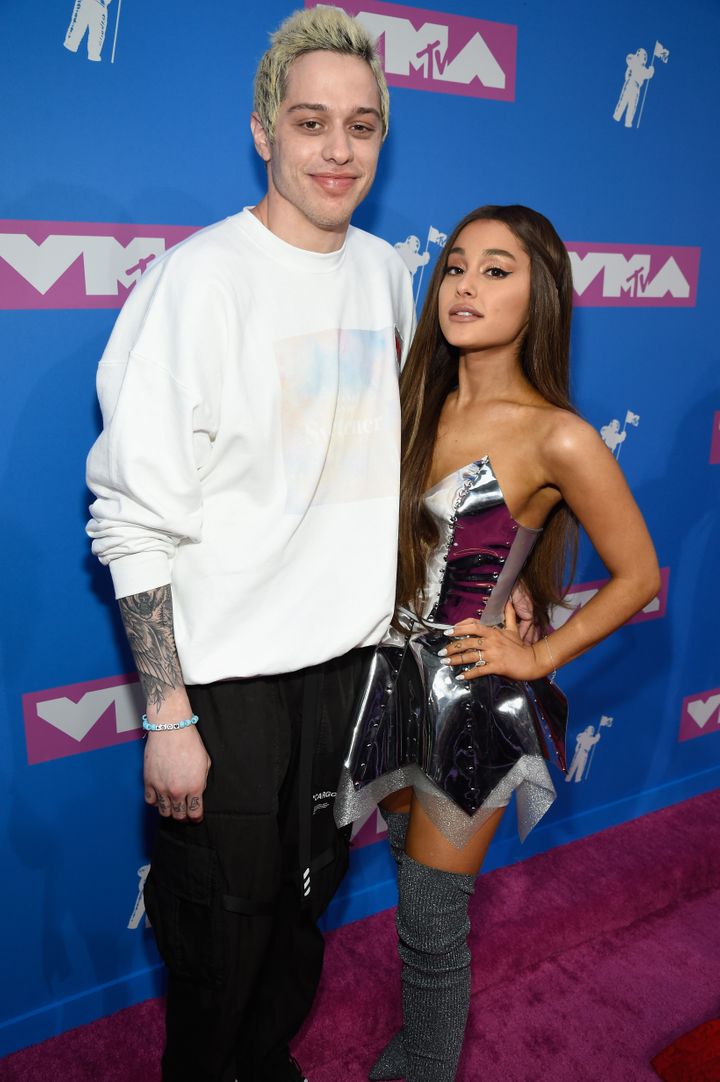 Pete Davidson and Ariana Grande attend the 2018 MTV Video Music Awards.