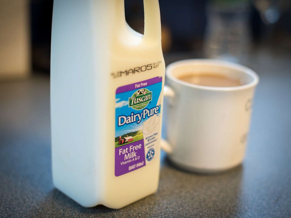 PHOTO: A container of Dean Foods Co. Dairy Pure brand fat free milk is displayed for a photograph in Dobbs Ferry, New York, Feb. 20, 2019.