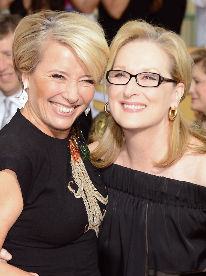 Emma Thompson and Meryl Streep attend the 20th Annual Screen Actors Guild Awards in 2014.