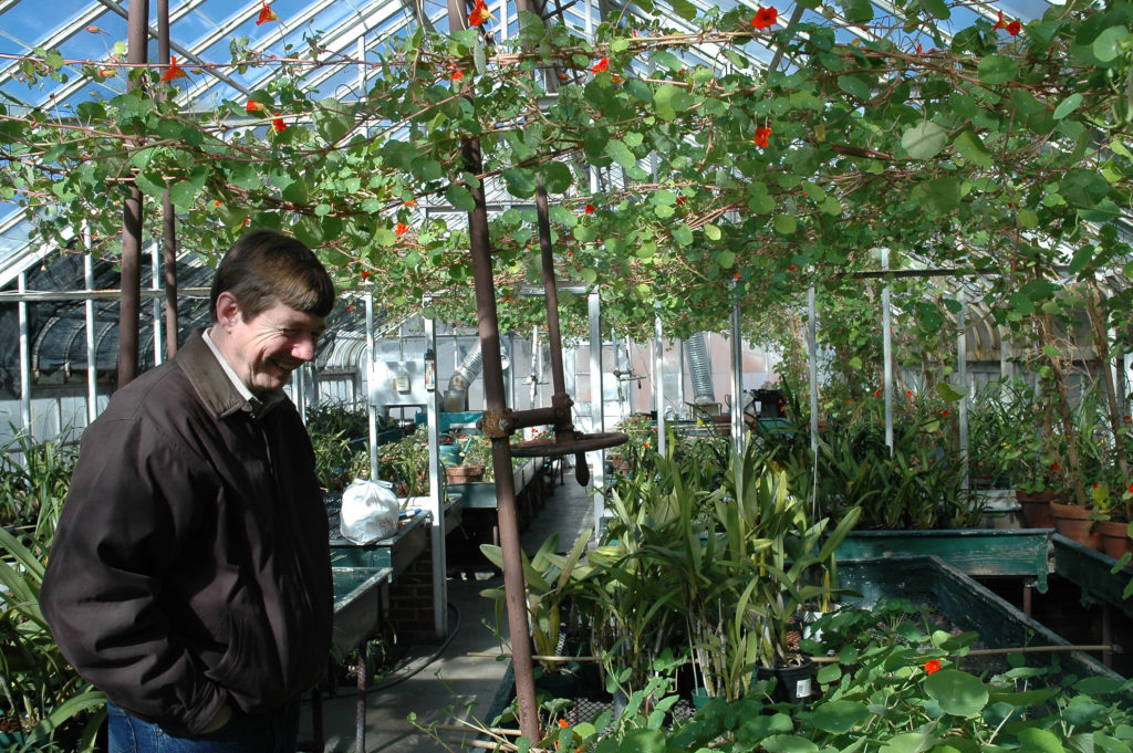  Stanley Kozak in the museum's off-site greenhouse