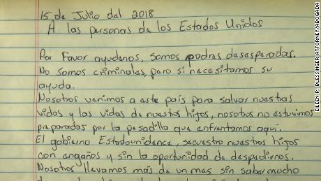 A section of the letter to the US people from parents at the Port Isabel Service Detention Center. 