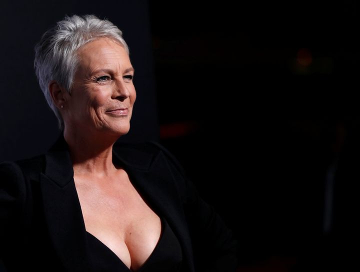 Cast member Jamie Lee Curtis poses at a premiere for the movie "Halloween" in Los Angeles on Oct. 17, 2018.