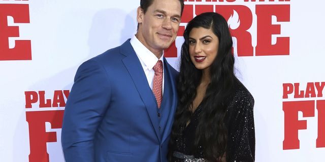 John Cena, left, and Shay Shariatzadeh attend the premiere of Paramount Pictures' "Playing With Fire" at the AMC Lincoln Square on Saturday, Oct. 26, in New York.