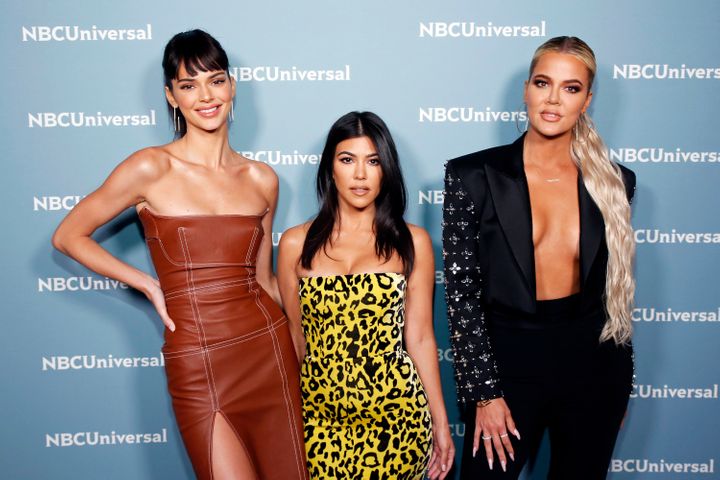 Kendall Jenner, Kourtney Kardashian and Khloe Kardashian at the NBC Universal Upfronts on May 13, 2019.&nbsp;