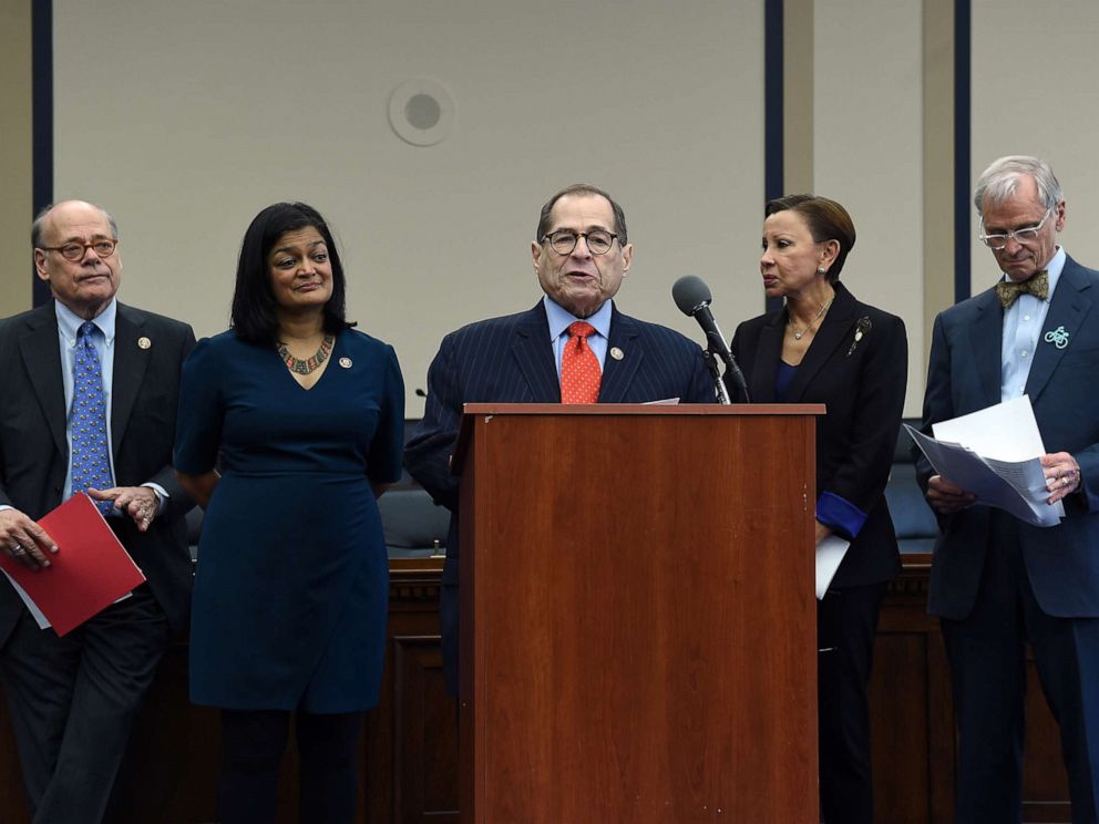 PHOTO: House Judiciary Committee Chairman Jerrold Nadler speaks during a news conference on Capitol Hill to highlight the MORE Act (Marijuana Opportunity Reinvestment and Expungement Act) legislation in Washington, Nov. 19, 2019.