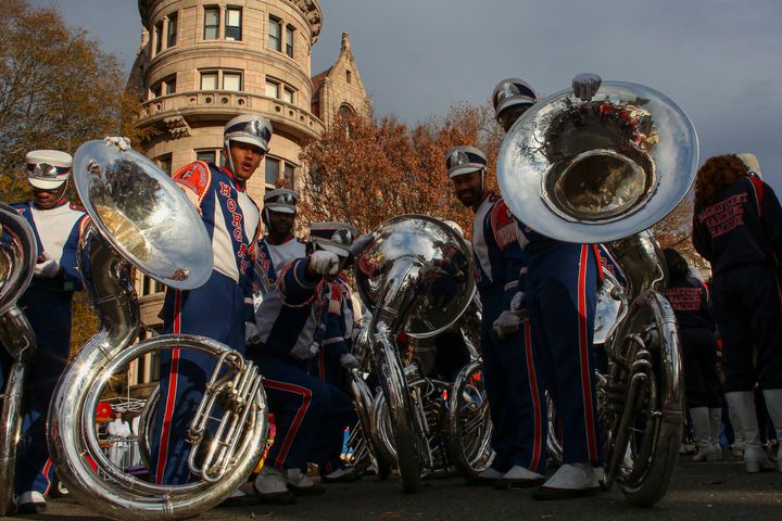The Magnificent Marching Machine from Morgan State University in Maryland led the procession of bands at Macy's annual Thanks