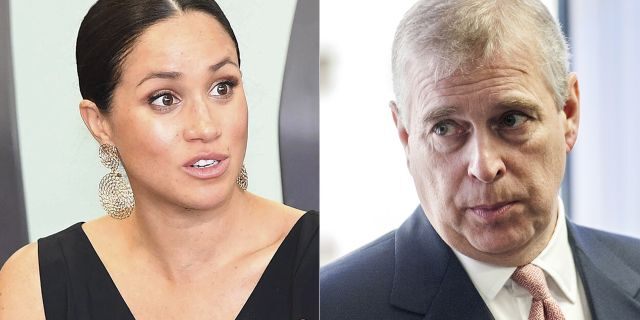 Meghan Markle, left, was reportedly "horrified" by Prince Andrew's, right, interview regarding his relationship with sex offender Jeffrey Epstein.