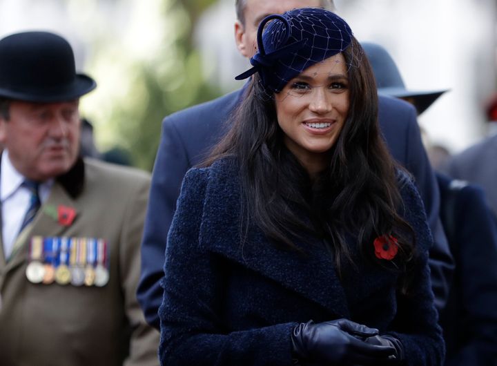 Meghan, Duchess of Sussex, attends the 91st Field of Remembrance at Westminster Abbey on Nov. 7, 2019, in London.