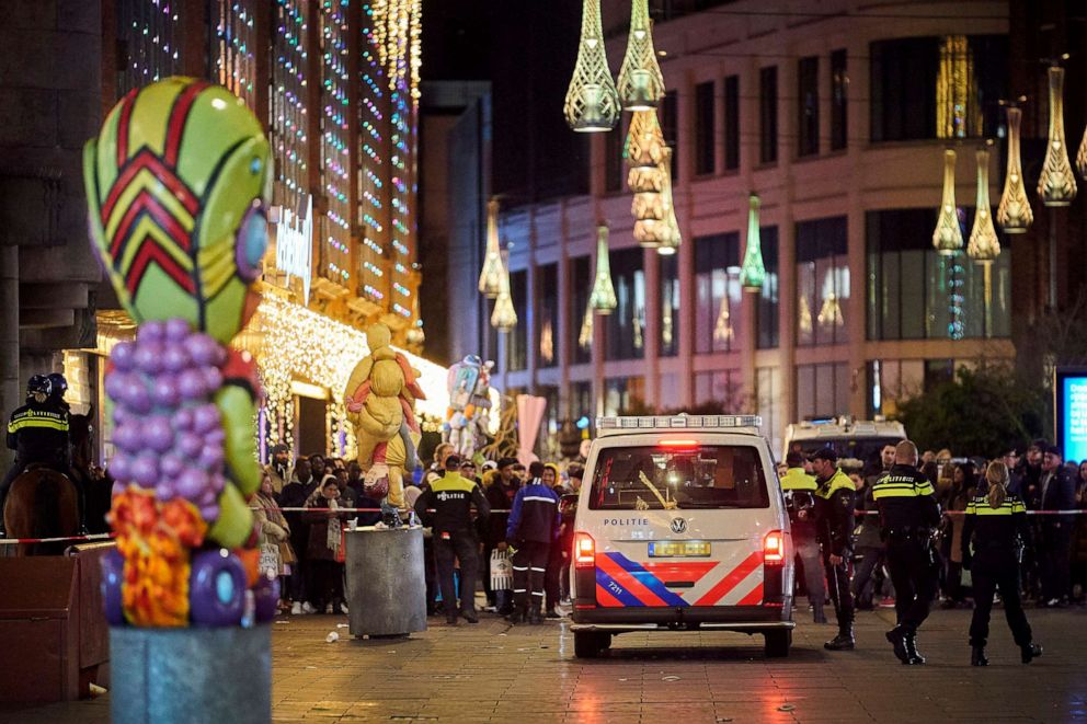 PHOTO: Dutch police block a shopping street in The Hague, Netherlands, Nov. 29, 2019.