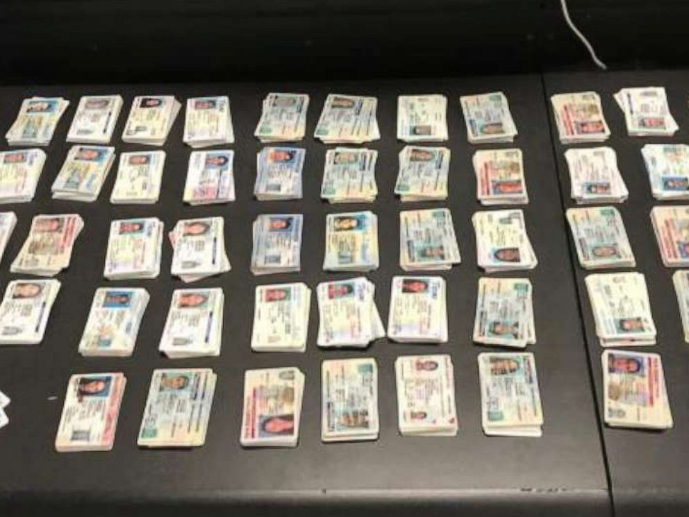 PHOTO: Custom and Border Protection officers seize 3,000 fake IDs in Louisville, Ky., November 2019.