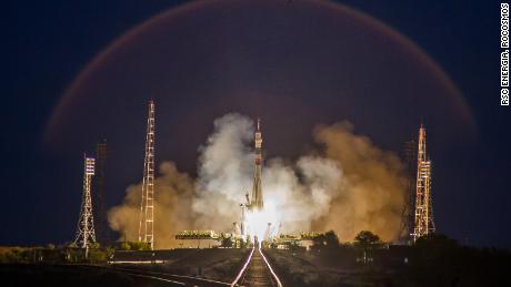 A rocket takes off with cows cells onboard, which were successfully grown into small-scale muscle tissue at the International Space Station