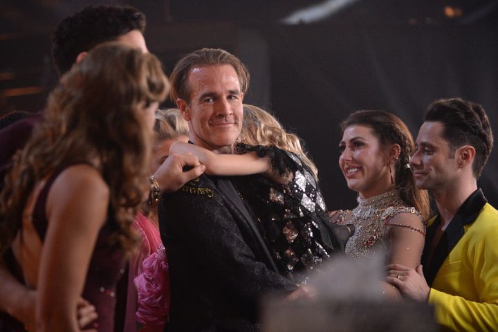 James Van Der Beek with his partner Emma Slater (right) on "Dancing with the Stars."
