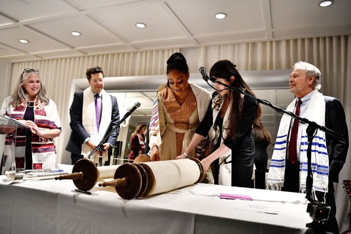 Tiffany Haddish's bat mitzvah ceremony included readings from the Torah.
