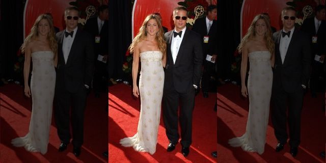 Jennifer Aniston and Brad Pitt at the 2004 Emmys in Los Angeles, Calif.