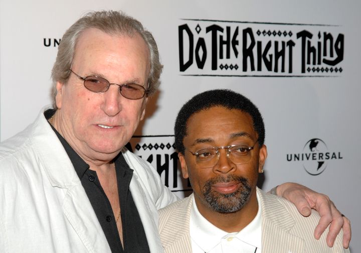 FILE - In this June 29, 2009 file photo, Director Spike Lee, right, and actor Danny Aiello attend a special 20th anniversary 