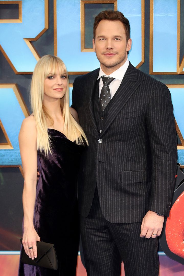 Anna Faris with her ex-husband Chris Pratt at a screening of "Guardians of the Galaxy Vol. 2" in 2017.