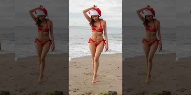 Actress Blanca Blanco poses for a shoot on Matador State Beach in Malibu, Calif.