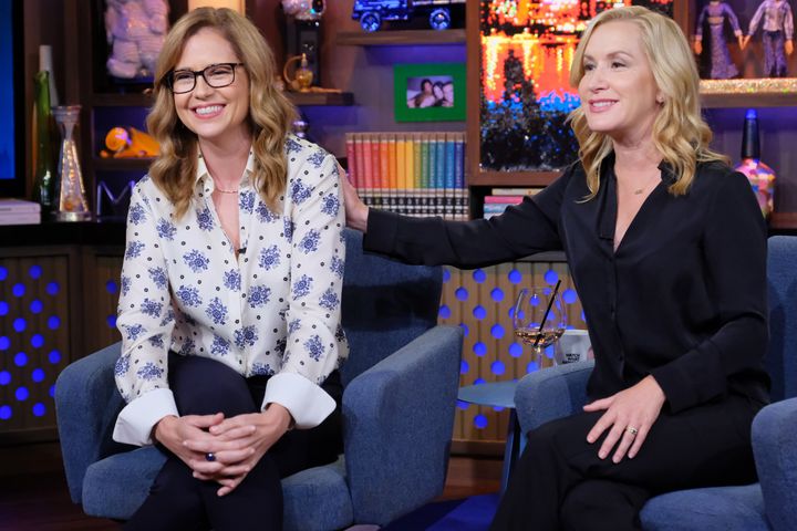 Jenna Fischer (left) and Angela Kinsey during an appearance on "Watch What Happens Live."