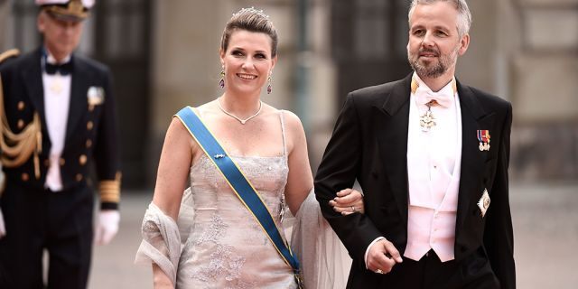 Princess Martha Louise of Norway and her husband Ari Behn attend the royal wedding of Prince Carl Philip of Sweden and Sofia Hellqvist at The Royal Palace on June 13, 2015 in Stockholm, Sweden.