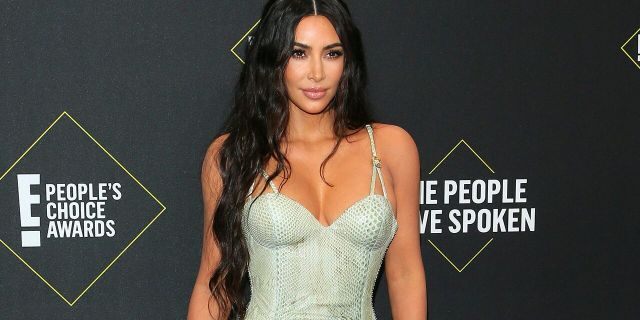 Kim Kardashian arrives for the 45th annual E! People's Choice Awards at Barker Hangar in Santa Monica, California, on November 10, 2019.