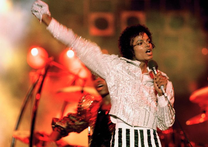 Michael Jackson performs during the "Victory Tour" in 1984.