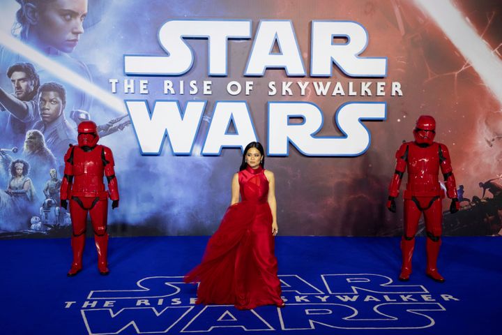 Kelly Marie Tran at the "Star Wars: The Rise of Skywalker" premiere in London.
