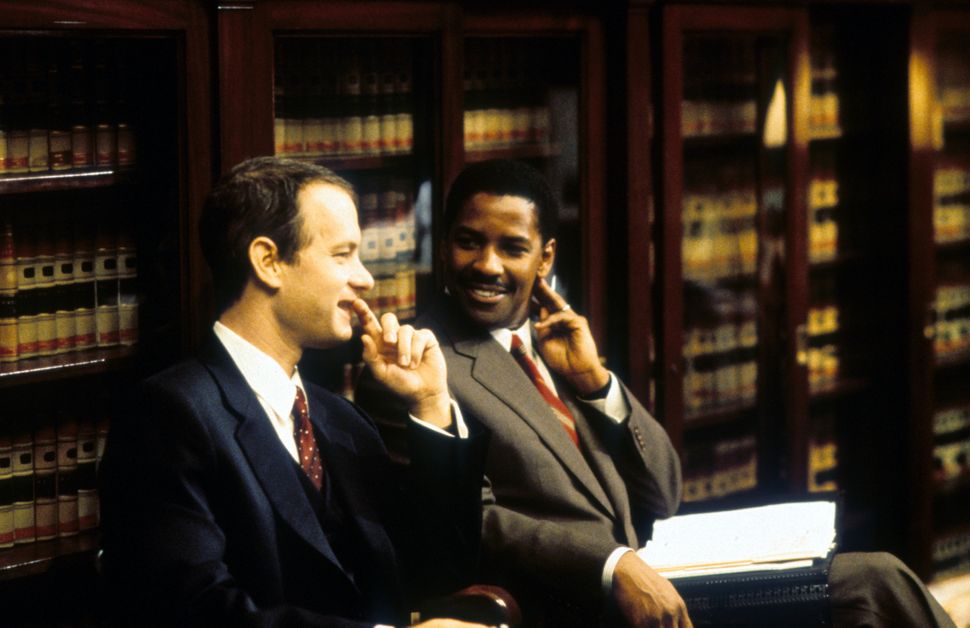 Tom Hanks and Denzel Washington in 1993's "Philadelphia."