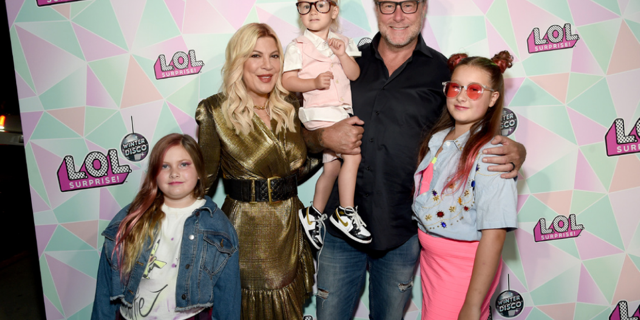 Tori Spelling, husband Dean McDermott got their kids all dressed up from head to toe for the L.O.L. Surprise! Winter Disco Launch Party on Friday, September 27, 2019 in Los Angeles, Calif.