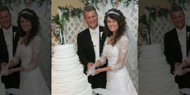 Joseph Habedank and wife Lindsey at their wedding in 2010.