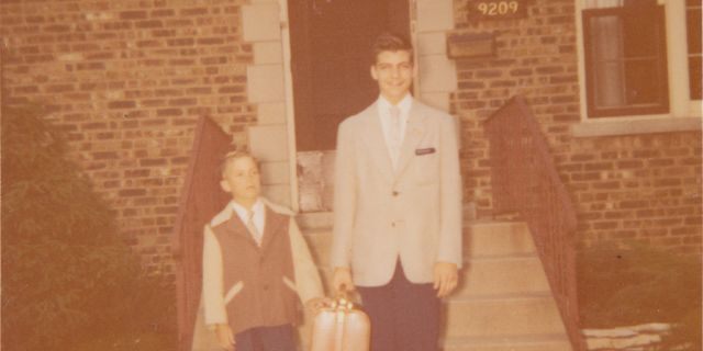 David Kaczynski (left) and his older brother before Ted leaves to Harvard.