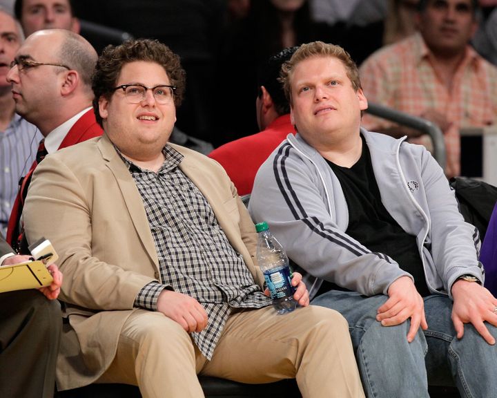 Jonah Hill and Jordan Feldstein attend Game 5 of the Western Conference Finals between the Phoenix Suns and the Los Angeles L