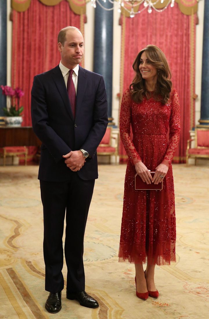 The Duke and Duchess of Cambridge host a reception for heads of state and government at Buckingham Palace in London on Jan. 2
