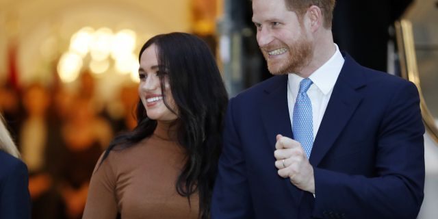 Britain's Prince Harry and Meghan, Duchess of Sussex leave after visiting Canada House in London on Jan. 7, 2020. (AP Photo/Frank Augstein, FILE)