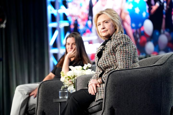 Hillary Rodham Clinton onstage during the Hulu Panel at Winter TCA on Jan. 17 in Pasadena, California.